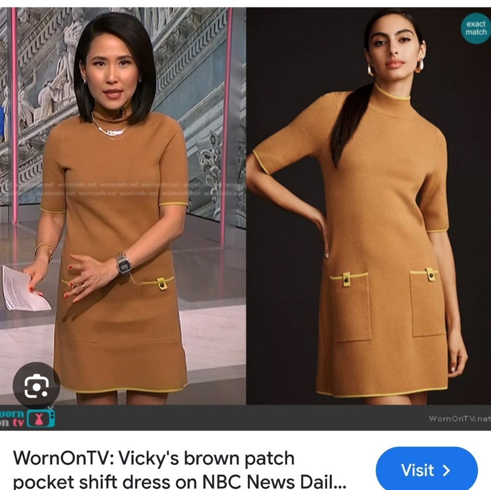 MAEVE BY ANTHROPOLIGIE SWEATER CAMEL TONE DRESS.